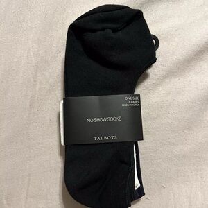 NWT Talbots Pack Of 3 No Show Socks - Black, Blue, White